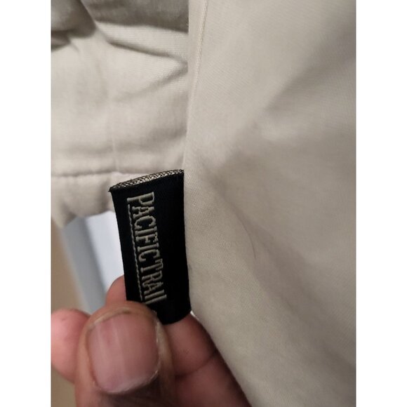 Vintage Pacific Trail Barn‎ Chore Coat Men Sz M Full Zip Tan Zip Hood Corduroy - Picture 6 of 9